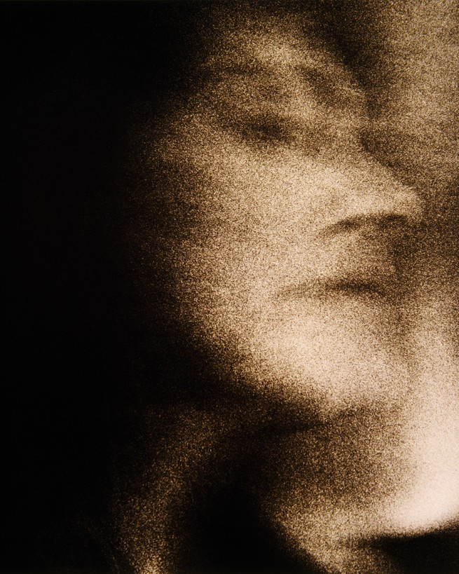 Shaky portrait of a woman's face