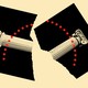 An illustration of a column ripped into two pieces