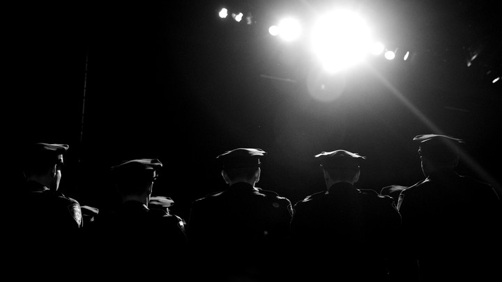 Police officers standing in a line