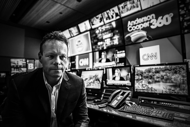 Chris Licht, former chair and CEO, CNN Worldwide in a control room 