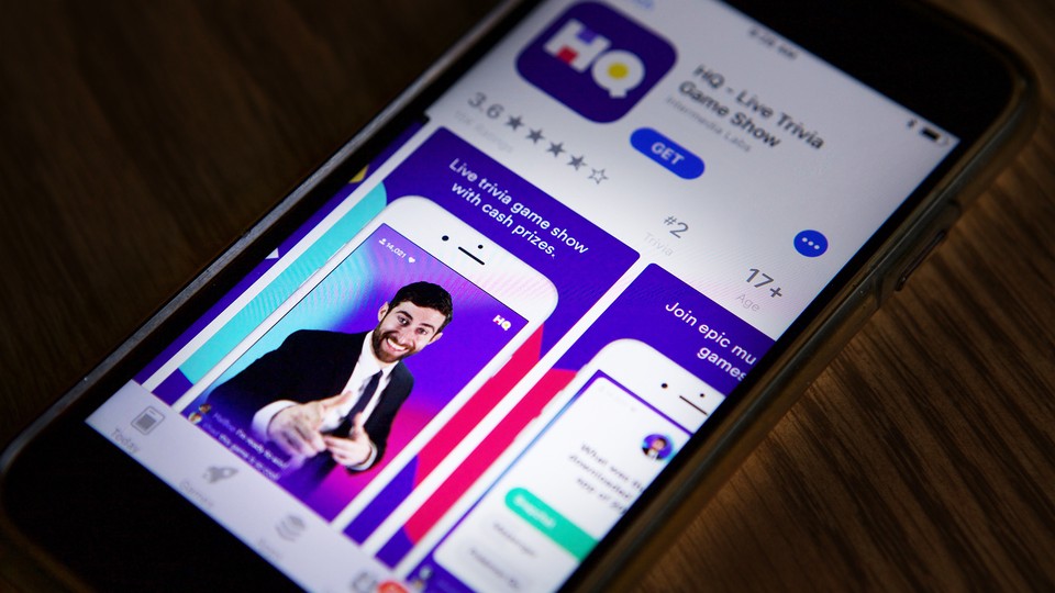An iphone displaying HQ Trivia in the app store