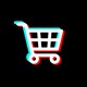 A shopping cart rendered in the color and style of TikTok's logo