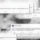 Screenshots of Donald Trump's Truth Social posts against the backdrop of an explosion