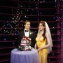 Wax figures representing Brad Pitt and Angelina Jolie at their wedding