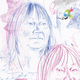 illustration with sketched portraits of Ali Smith with multicolored marks and scribbles