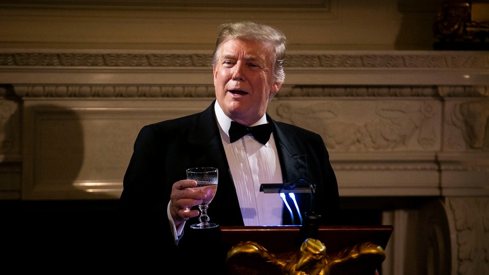 President Donald Trump gives a speech