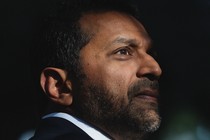 A portrait of Kash Patel, in profile