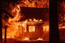 House burning in California
