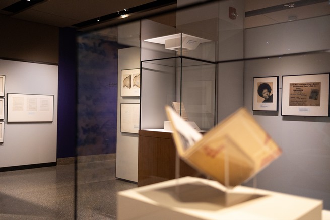 Items on display at Toni Morrison's Princeton University exhibit