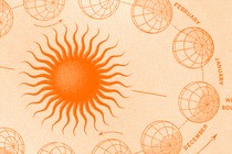 An illustration of the Earth rotating around the sun during the winter solstice