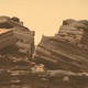 Rocky outcroppings on the surface of Mars, as captured by NASA's Perseverance rover