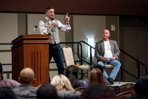 Richard Spencer speaks onstage 