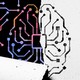 A graphic illustration of an AI brain with one side splitting off into many branches.