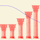 An illustration of an ascending graph and columns.