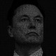 A portrait of Elon Musk made with numbers