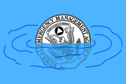 The FEMA logo drowning