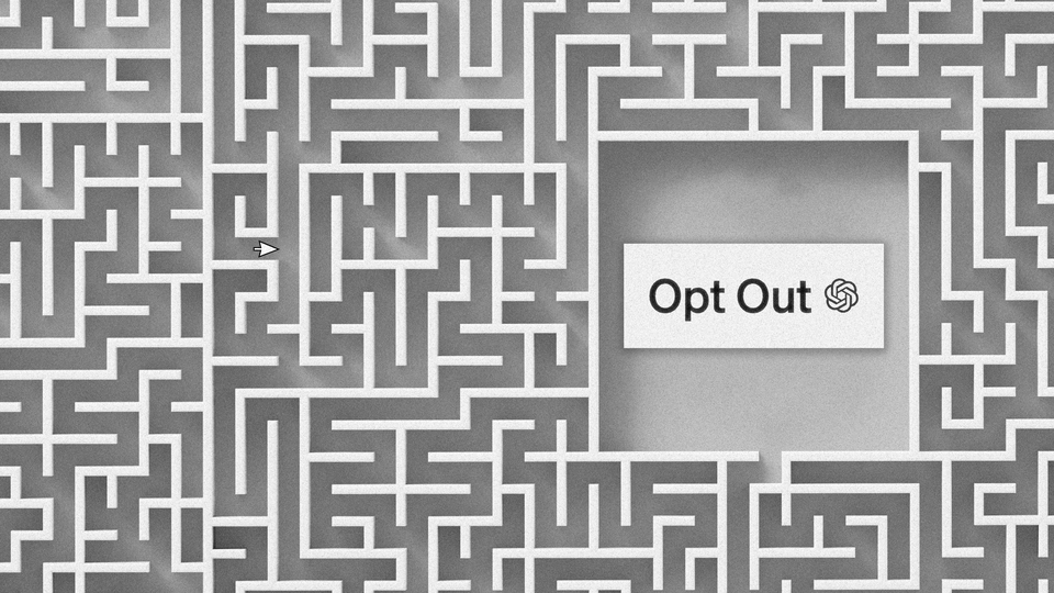 A maze leading to the words "opt out"