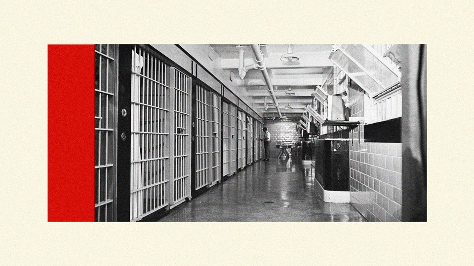 A photo of rows of prison cells