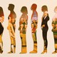 Illustration of people's silhouette's with the framers of the Constitution behind them
