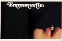 A person with their mouth open, depicted on the movie poster for Emmanuelle.