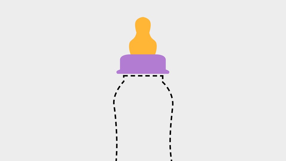 An illustration of an empty baby bottle