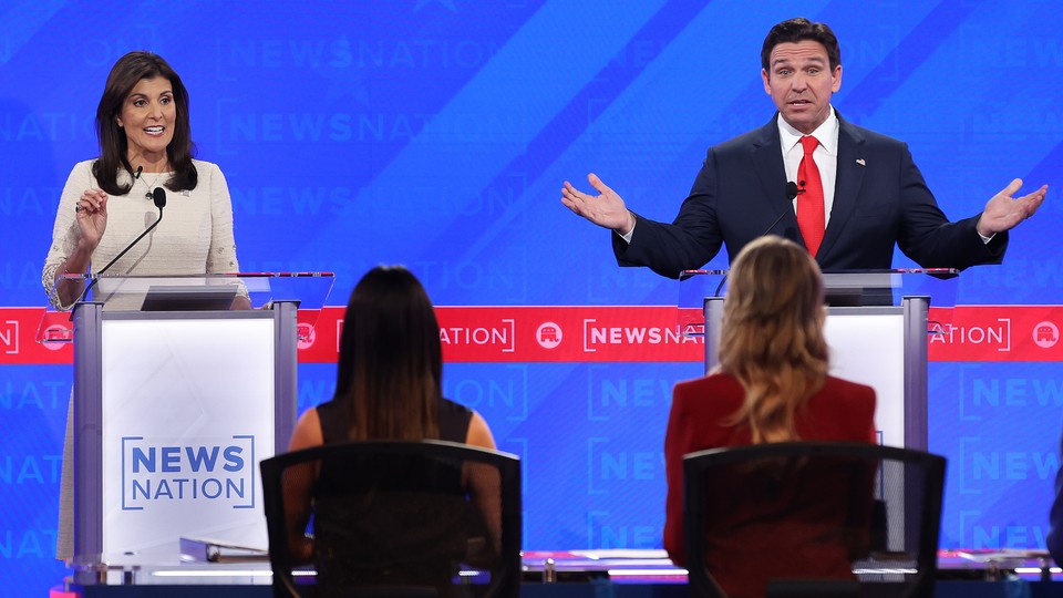 Nikki Haley and Ron DeSantis at the Republican presidential debate