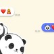 An illustration of text messages with panda emoji and stickers and heart