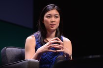 Tracy Chou speaks onstage.