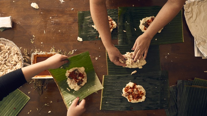 Women make tamales