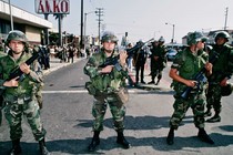 National Guard deployed on the streets of Los Angeles in 1992.