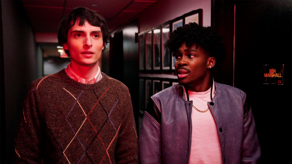 Finn Wolfhard and Kam Patterson in a "Saturday Night Live" promo shot