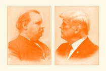An image of Grover Cleveland next to an image of Donald Trump