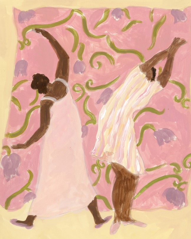 Illustration showing two women moving away from each other