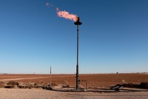 A flare from a fracking well