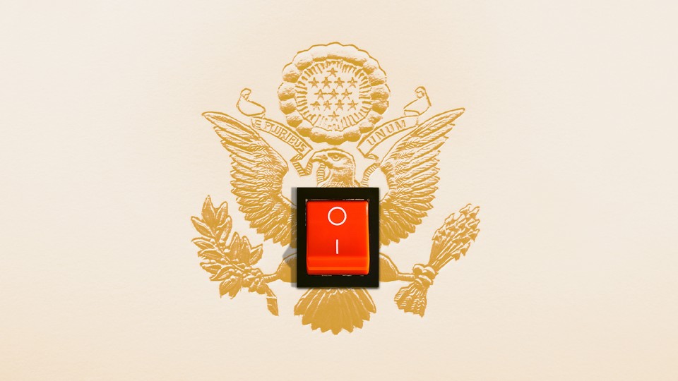 The U.S. seal with an on-off switch in its center