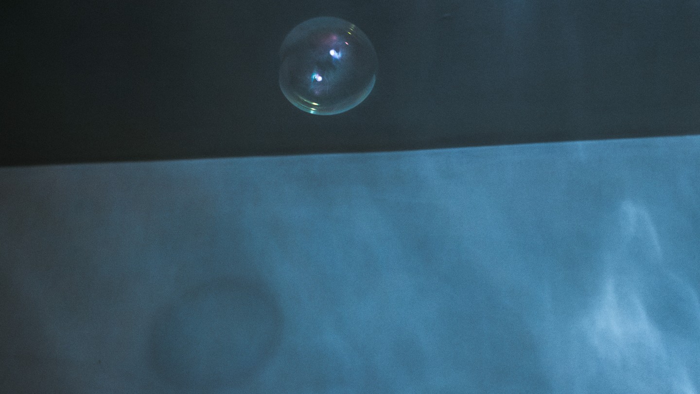 A floating bubble underwater