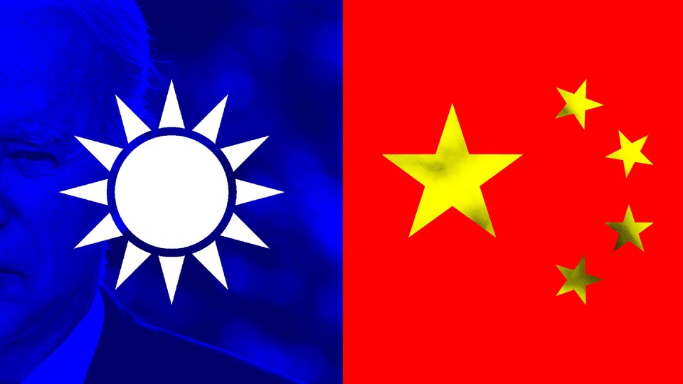 Graphic featuring Taiwanese and Chinese flags
