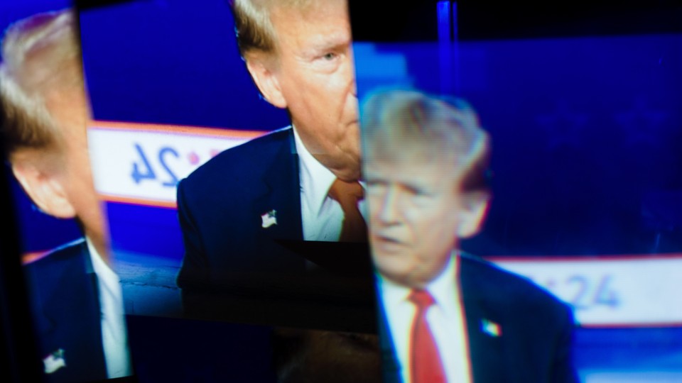 Trump speaking on TV