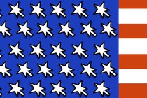 An American flag with stars as mouse cursors
