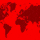A graphic of the color red covering and uncovering a map of the Earth.