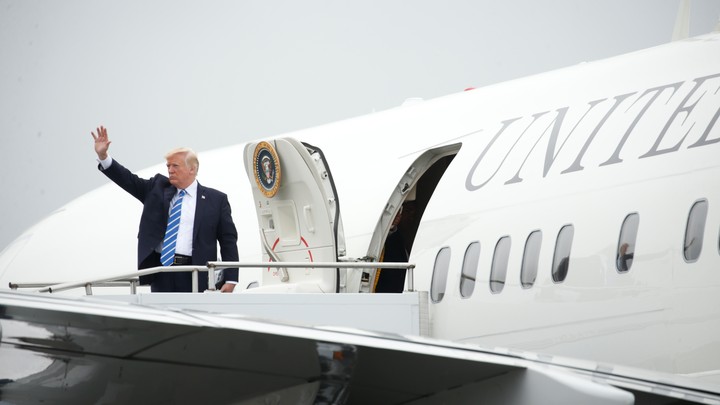 President Trump waves from Air Force Once