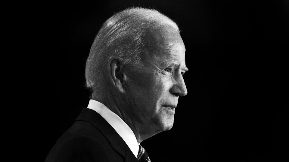 Joe Biden in black-and-white