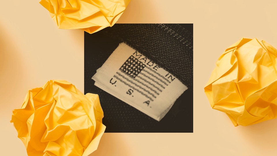 A piece of clothing with a tag that says, "Made in the U.S.A."