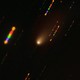 A comet traveling so fast the the background stars appeared as streaks of light