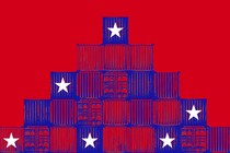Illustration of a stack of shipping containers
