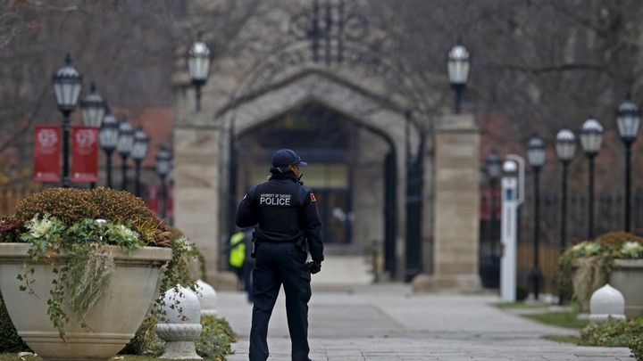 A campus police officer at the University of Chicago