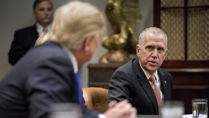 Thom Tillis and Donald Trump