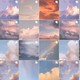 A screenshot of an Instagram grid with photos of clouds