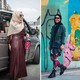Muslim women wearing modest fashion in (from left to right) Turkey, Iran, and Indonesia 