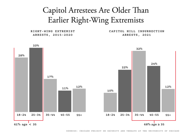 A graph of Capitol arrestees' age. 